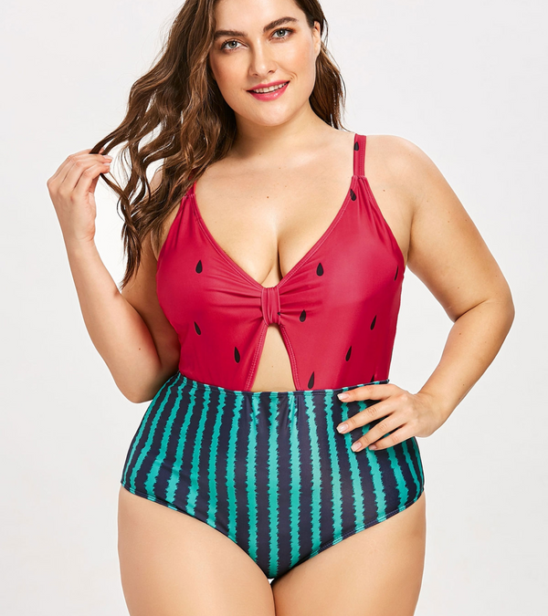 Aelira One Piece Bikini Plus Size - Watermelon