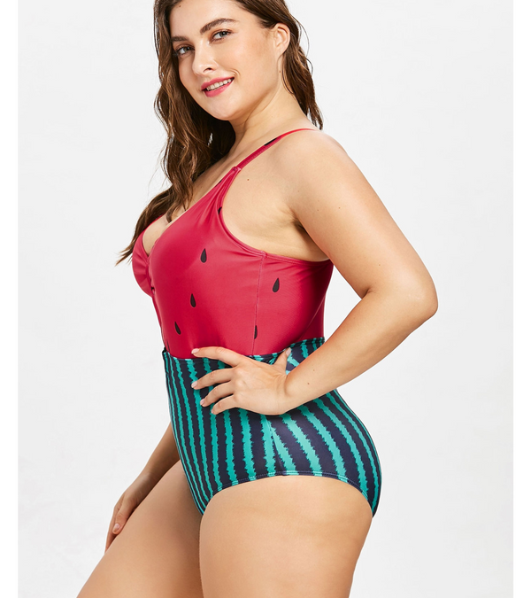 Aelira One Piece Bikini Plus Size - Watermelon